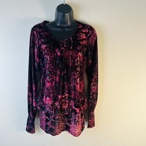 Venus Crushed Velvet Burnout Whimsigoth Dark Romantic Fairy Grunge Y2K Top XS